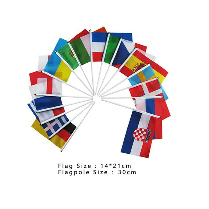 Venezuela Hand Flag 14*21cm 10/20/50/100pcs polyester Venezuela Small Hand waving Flag with plastic flagpole for decoration