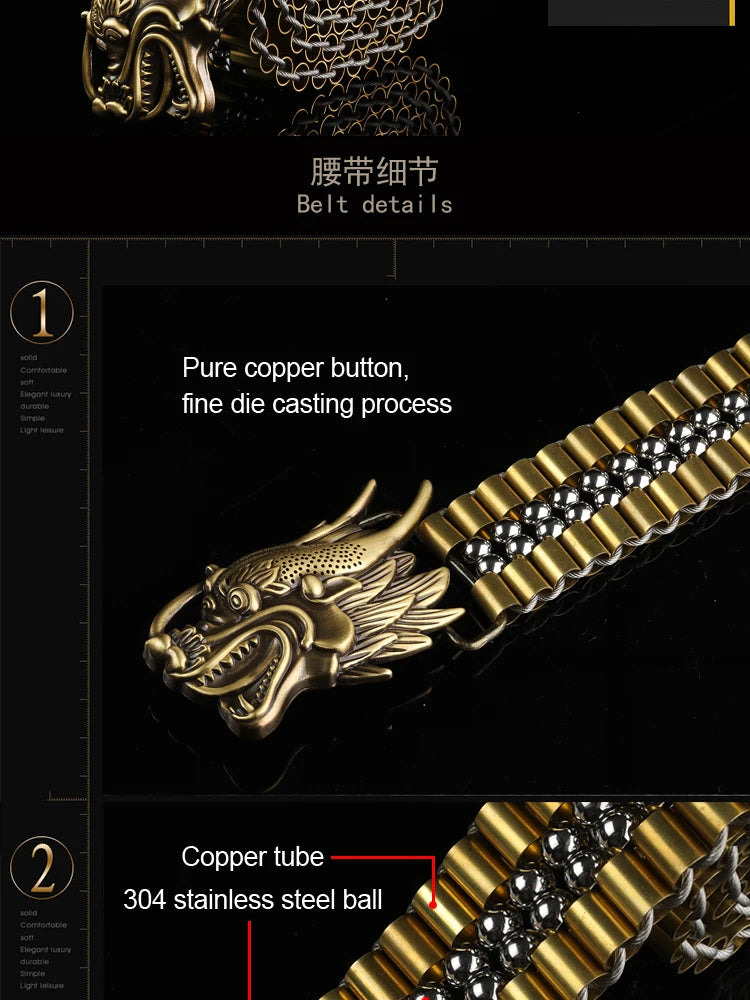 Men's Belt Army Style Combat Belts Pure copper belt Handmade Luxury Metal Jeans fashion belts Quick Release Tactical Belt
