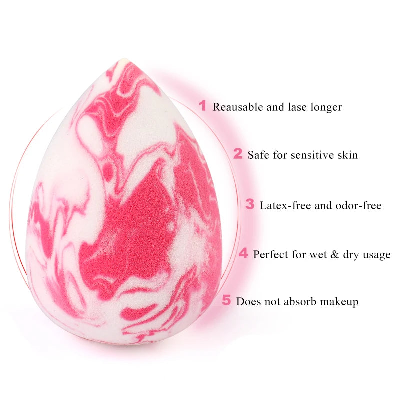 20/50pcs Makeup Sponges Marbling Water-drop Shape Foundation Concealer Sponge Wet and Dry Mix Powder Cosmetic Puff Make Up Tools