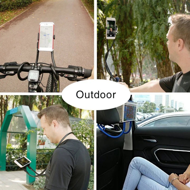 360 Degree Phones Holder Stand Mobile Phone Holder Hanging Neck Lazy Cellphone Mount Accessories Adjustable for iPhone 12 Xiaomi