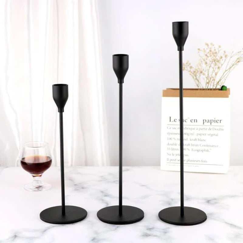 European Style Metal Candle Holders Simple Wedding Decoration Bar Party Living Room Decor Home Table Candlestick