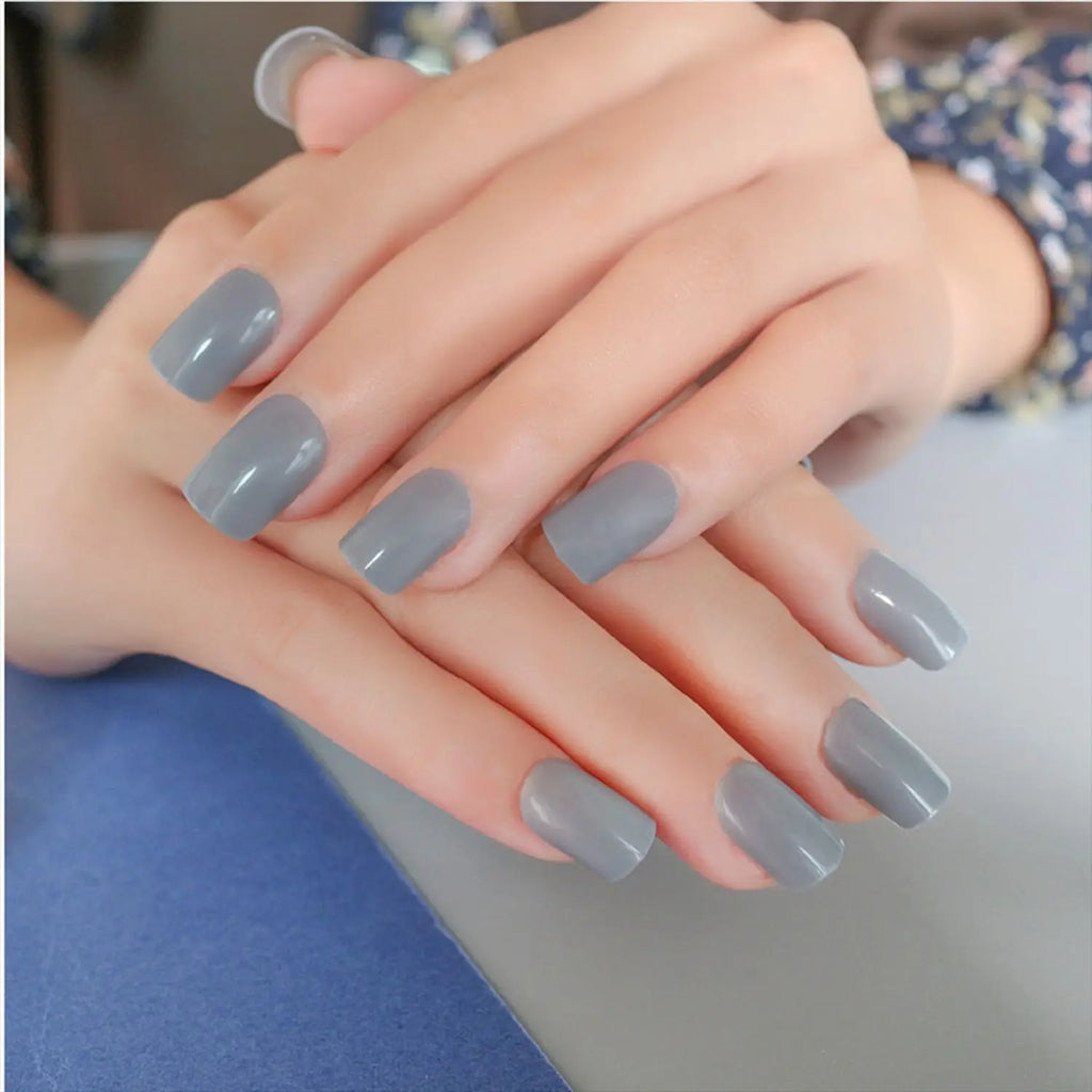 Nails Art Fake Nail Tips False Press on Coffin with Glue Stick Designs Clear Display Short Set Full Cover Square Press On Nails