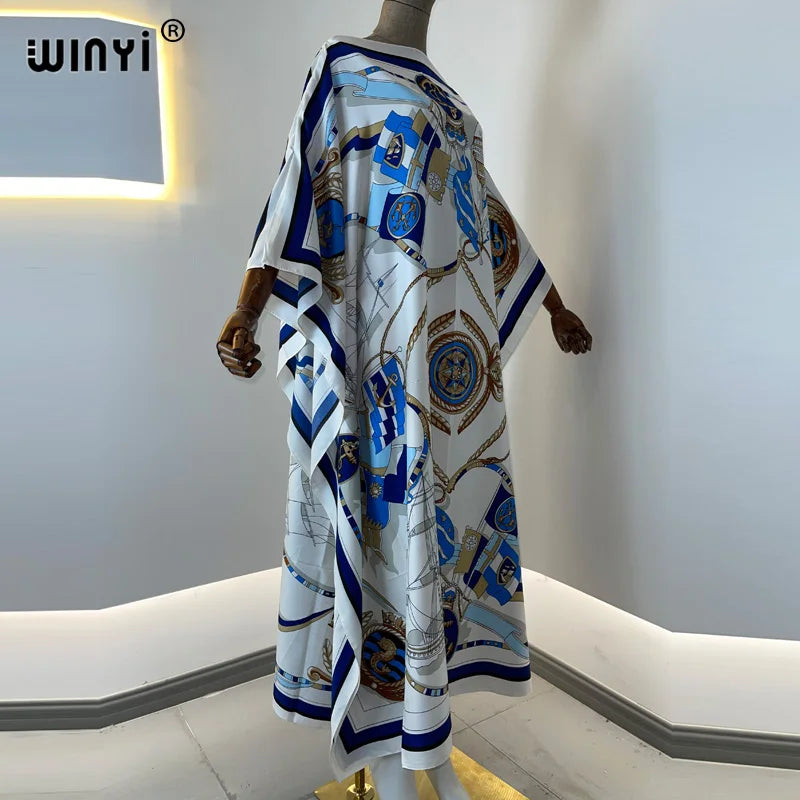 Fashion Design Loose Dress Batwing Maxi Long Femme Vestidos Summer Autumn Party Elegant Dress