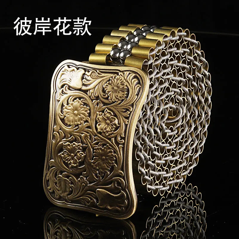 Men's Belt Army Style Combat Belts Pure copper belt Handmade Luxury Metal Jeans fashion belts Quick Release Tactical Belt