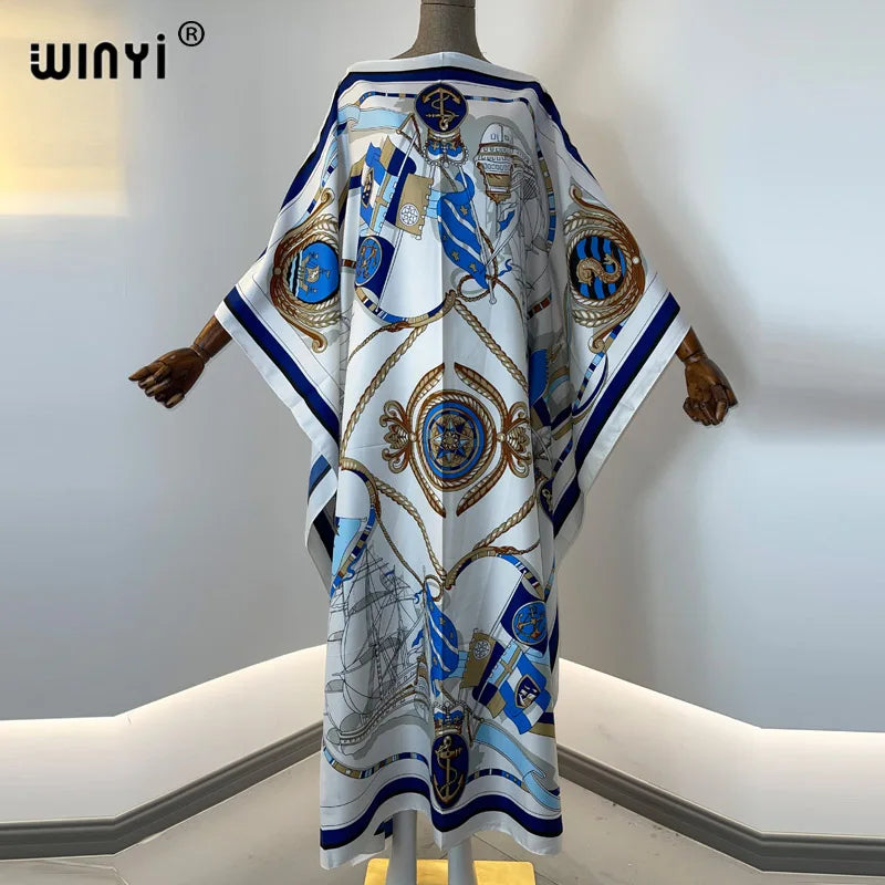 Fashion Design Loose Dress Batwing Maxi Long Femme Vestidos Summer Autumn Party Elegant Dress