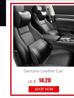 HOT Car Neck Pillow PU Leather Lumbar Waist Support For Seat Memory Backrest Headrest Cushion Auto Gadget Accesorios Interior