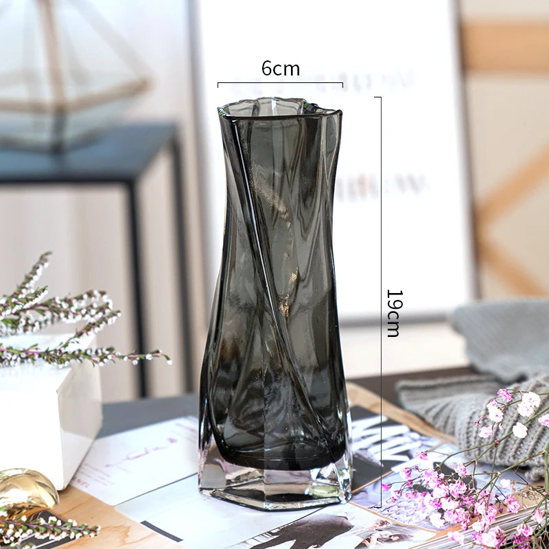 European style creative geometric glass vase living room water planting flower arrangemen