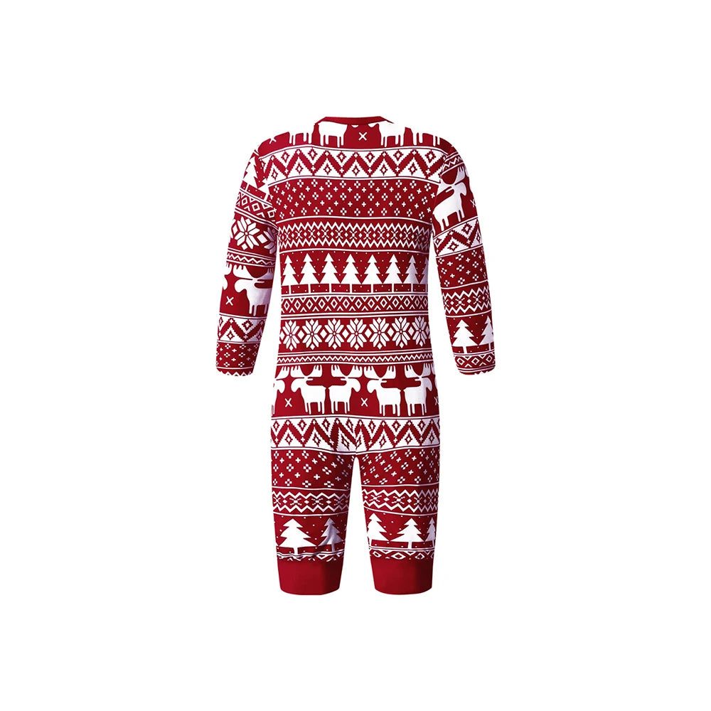 Family Matching Outfits Christmas Pajamas Sets Classic Elk Red Print Adult Dad Mother Daughter Sleepwear Baby Boys Girls Clothes