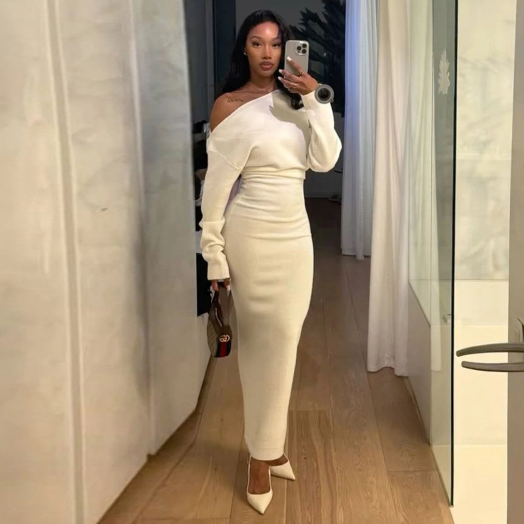Factory Hot Sale Women's Off-Shoulder Dress - Solid Color Elegant Mermaid Gown, Party Evening Dress with Fish Tail Hem OEM