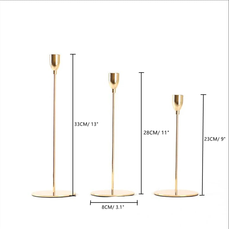 European Style Metal Candle Holders Simple Wedding Decoration Bar Party Living Room Decor Home Table Candlestick