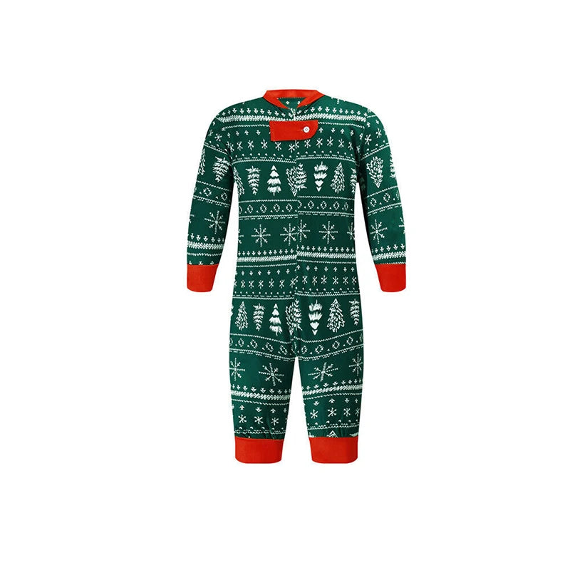 2025 Christmas Family Pajamas Set Green Family Look Matching Adult Women Mom Me Kids Xmas Clothes Sleepwear Baby Romper Outfits