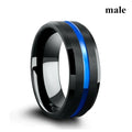 Fashion Jewelry Lovers Rings Women's Blue Zircon Engagement Ring Sets Men's Stainless Steel Wedding Band Anniversary Gift