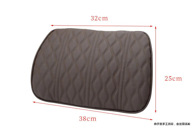 HOT Car Neck Pillow PU Leather Lumbar Waist Support For Seat Memory Backrest Headrest Cushion Auto Gadget Accesorios Interior