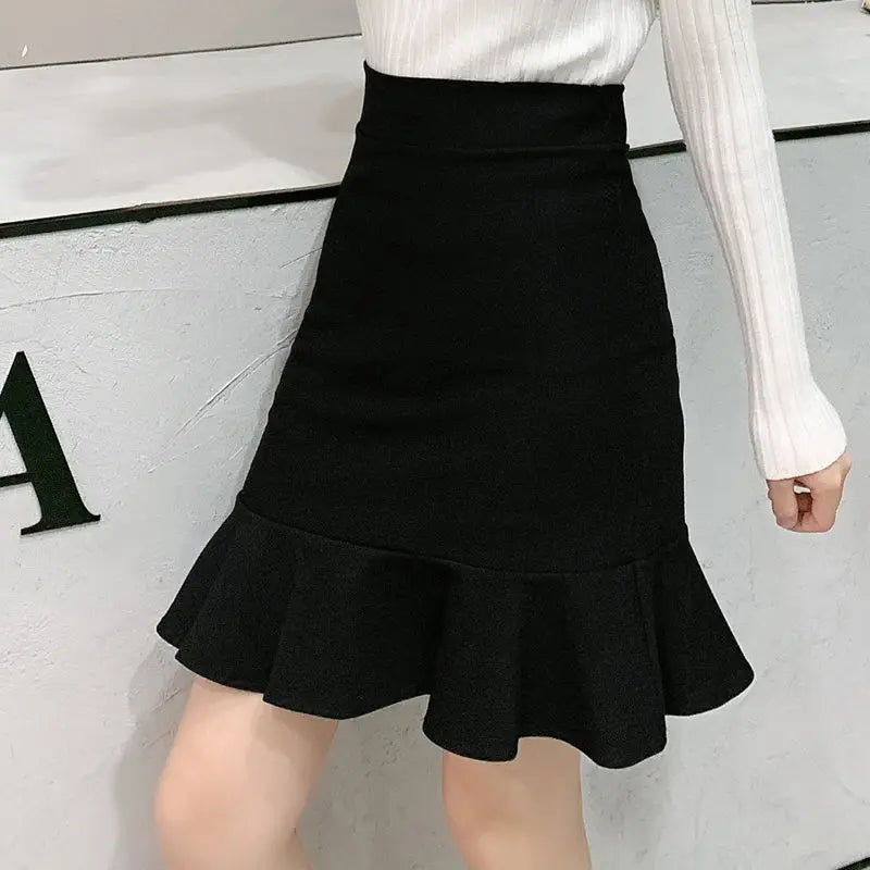 Skirts Women High Waist Elegant Office Lady Solid Simple All-match Fashion Autumn Korean Version Above Knee New Casual Popular