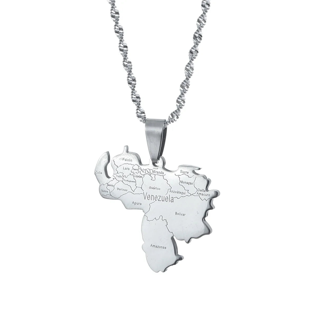 Venezuela Map Pendant Necklace for Women Gold Color Jewelry Venezuelan Item