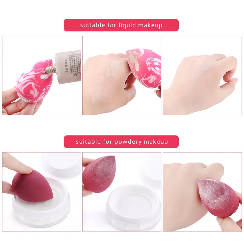 20/50pcs Makeup Sponges Marbling Water-drop Shape Foundation Concealer Sponge Wet and Dry Mix Powder Cosmetic Puff Make Up Tools