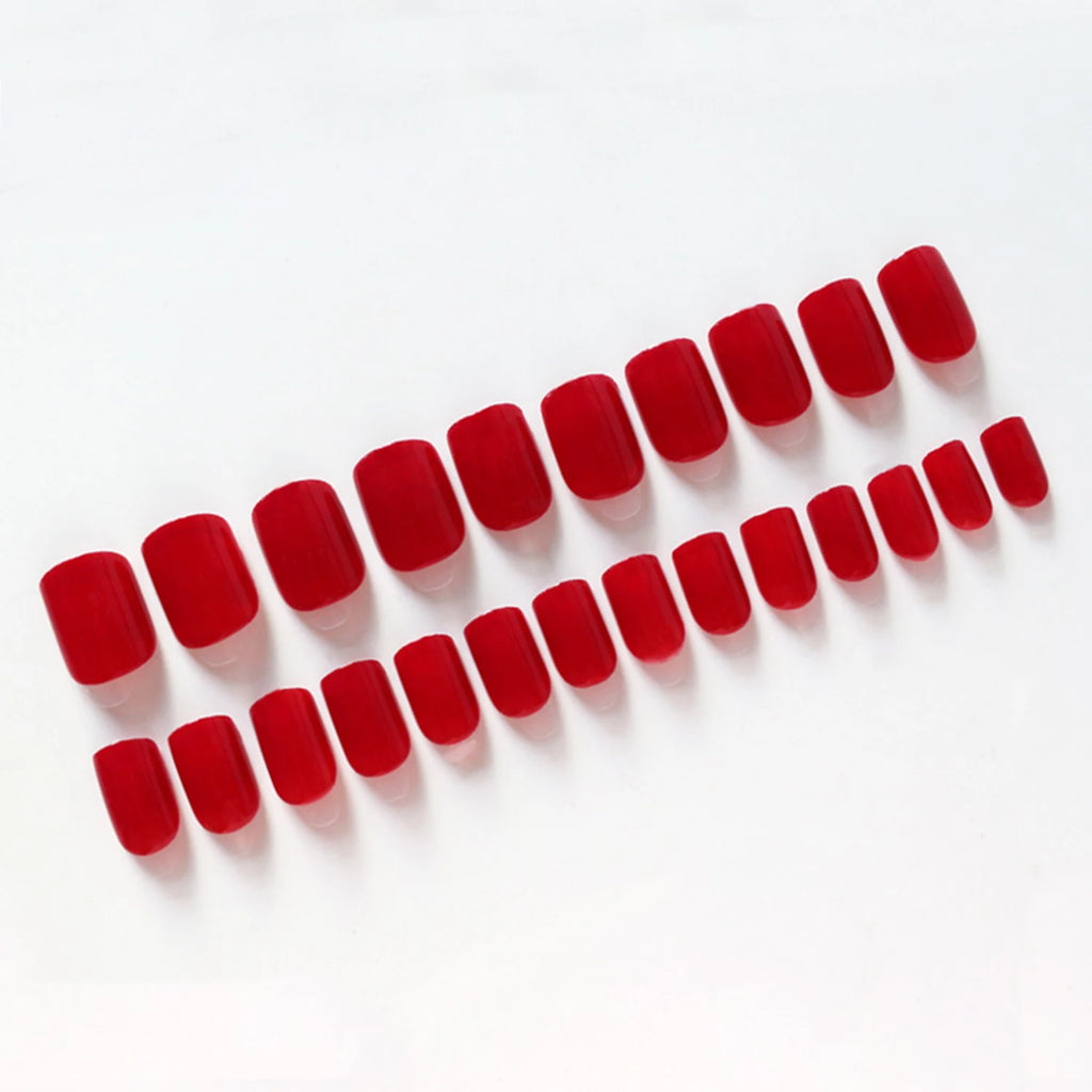 24pc nails Art Fake Nail Tips False Press on Coffin with Glue Stick Designs Clear Display Short Set Full Cover Artificial Square