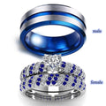 2025 Fashion Couple Wedding Band Valentine's Day Gift Charm Zirocon Rings Set For Women Trendy Stainless Steel Men Rings