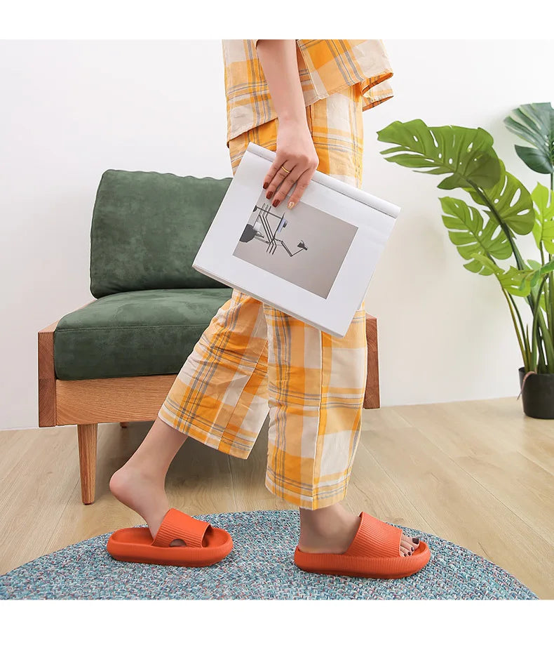 Women Thick Platform Cloud Slippers Indoor Home Eva Soft Sole Pillow Slides Sandals