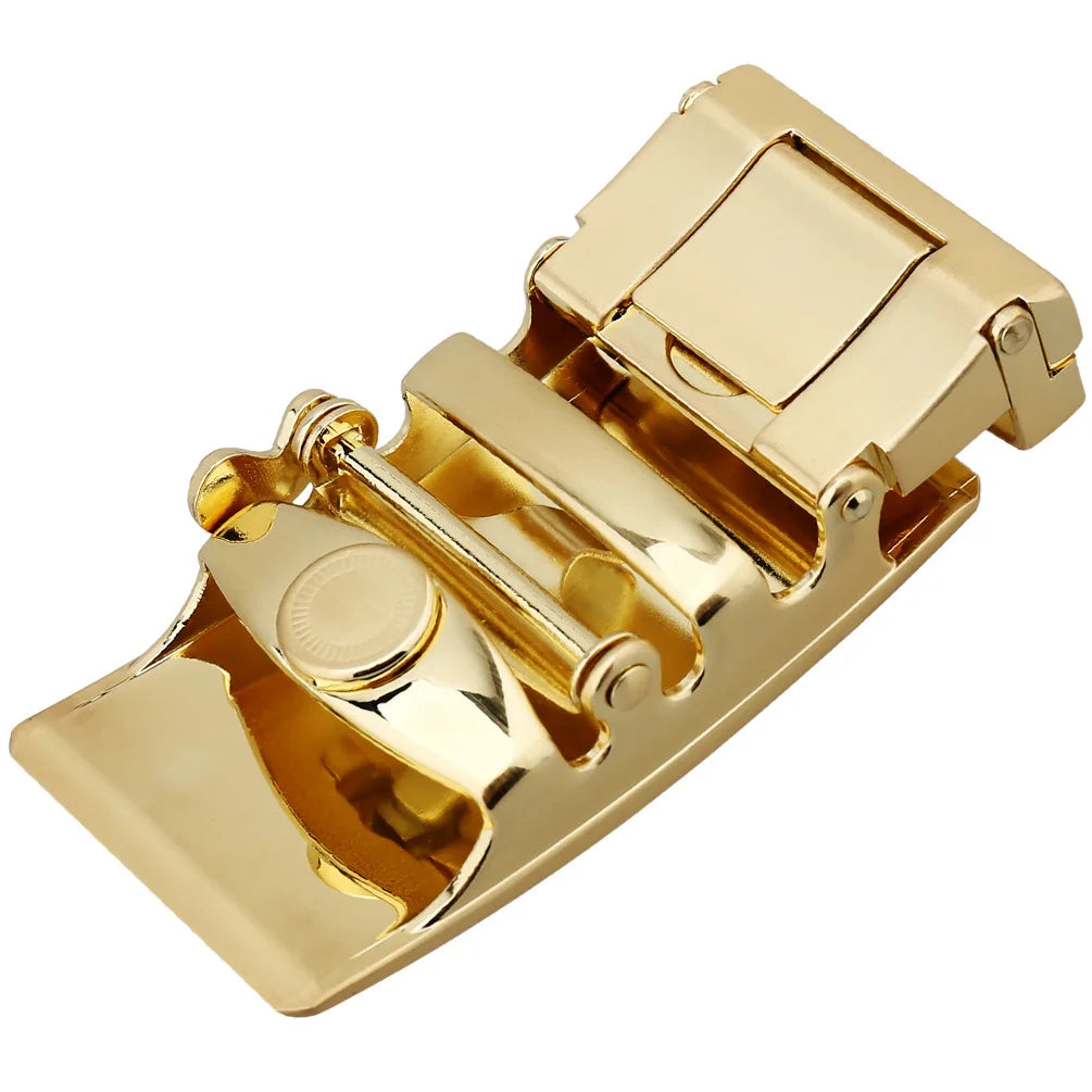 3.5cm Mens Belts Automatic Buckle Fashion Belts For Men Business Popular Male Brand Belts Luxury Gold Metal Buckle Head