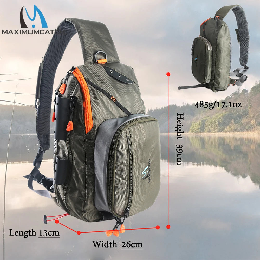 Maximumcatch Fishing Sling Back Pack Outdoorsport Fly Fishing Sling Bag With Fly Patch