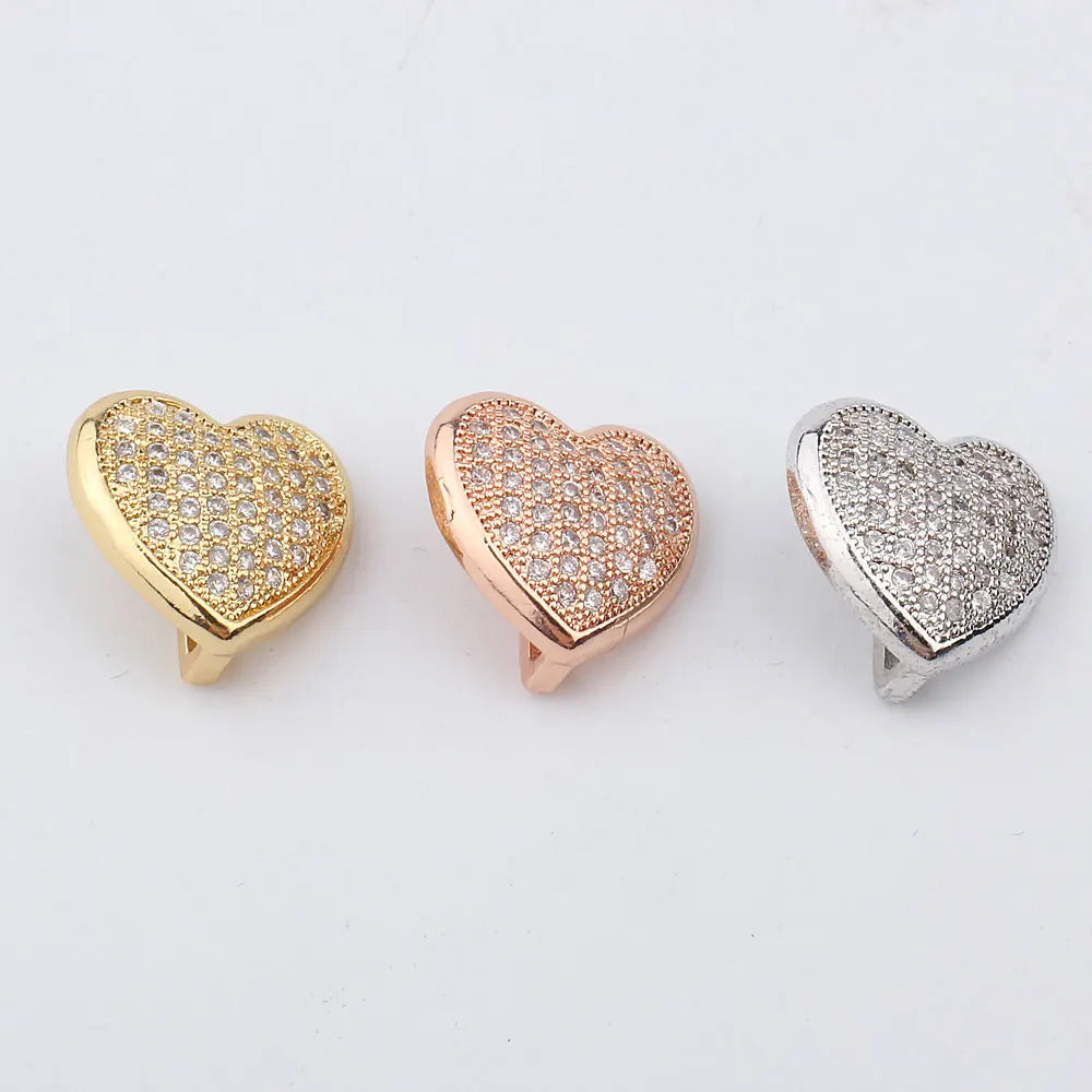 FINE4U B163 Stainless Steel Lover Heart Charms Bracelets For Men Women Luxury Crystals Wristband Male Female's DIY Jewelry