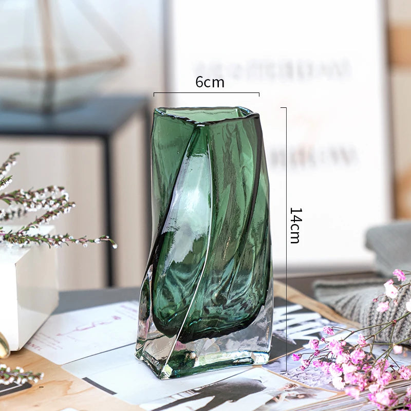 European style creative geometric glass vase living room water planting flower arrangemen