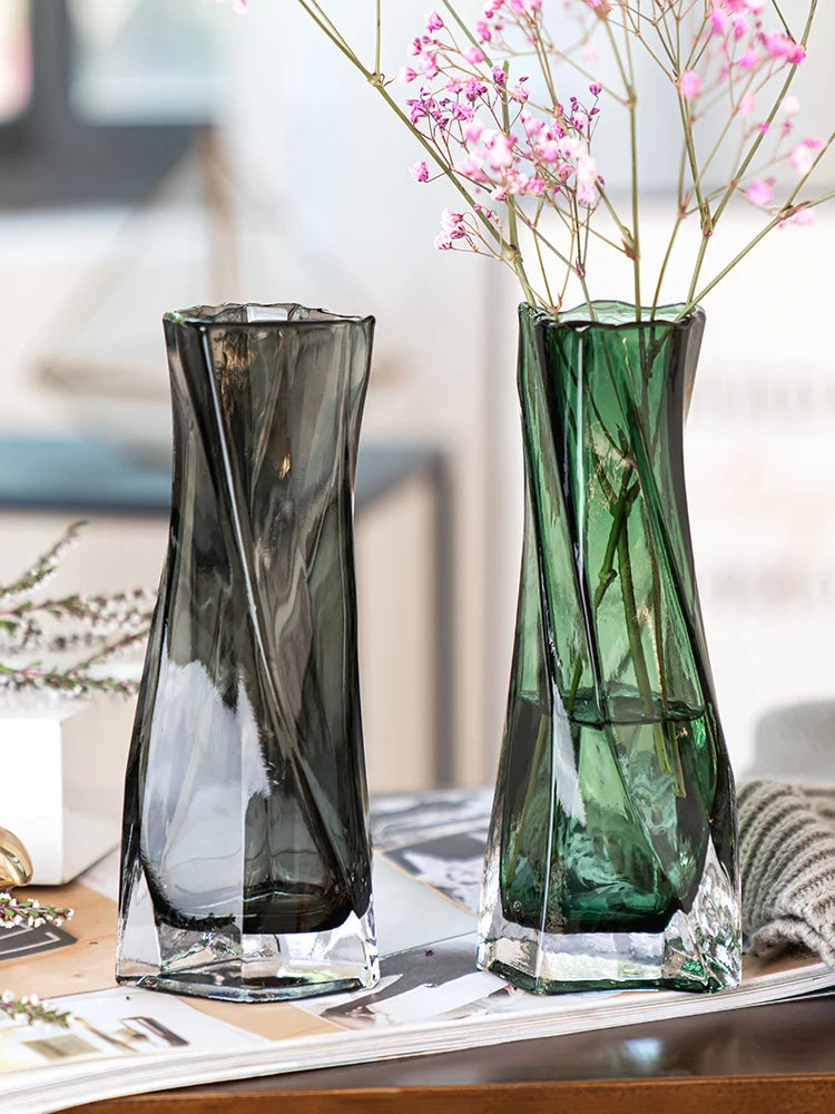 European style creative geometric glass vase living room water planting flower arrangemen