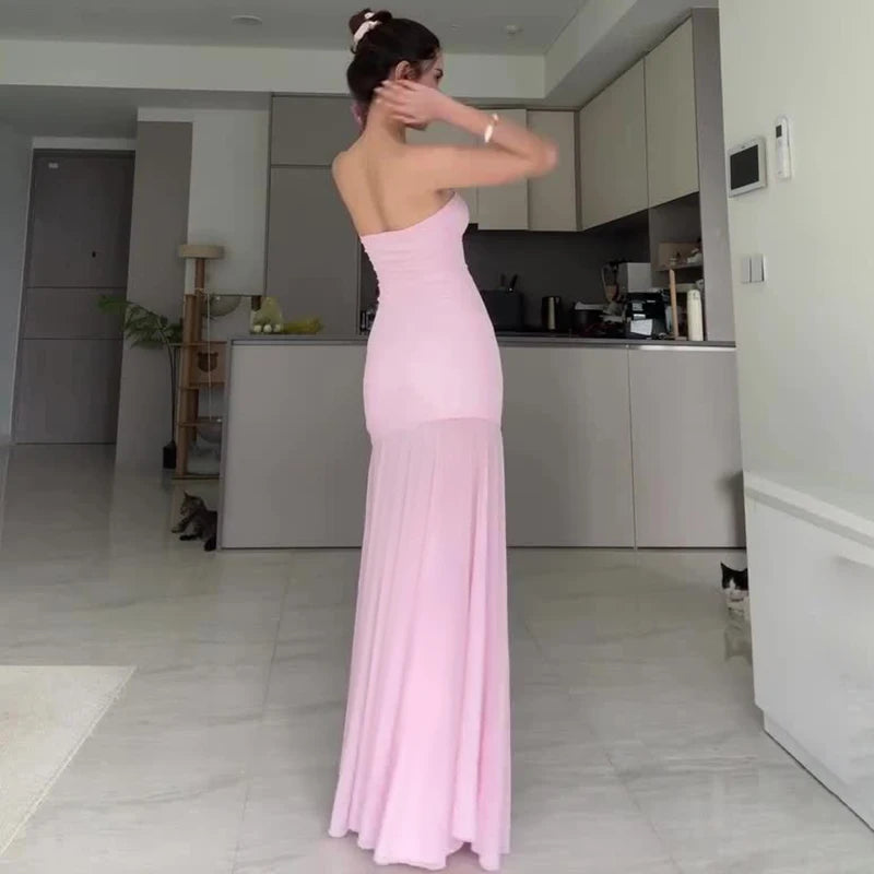 Sexy Off-the-Shoulder Elegant Solid Color Casual Daily Eco-Friendly Washable Slim Fit Sheath Dress with Illusion Mesh