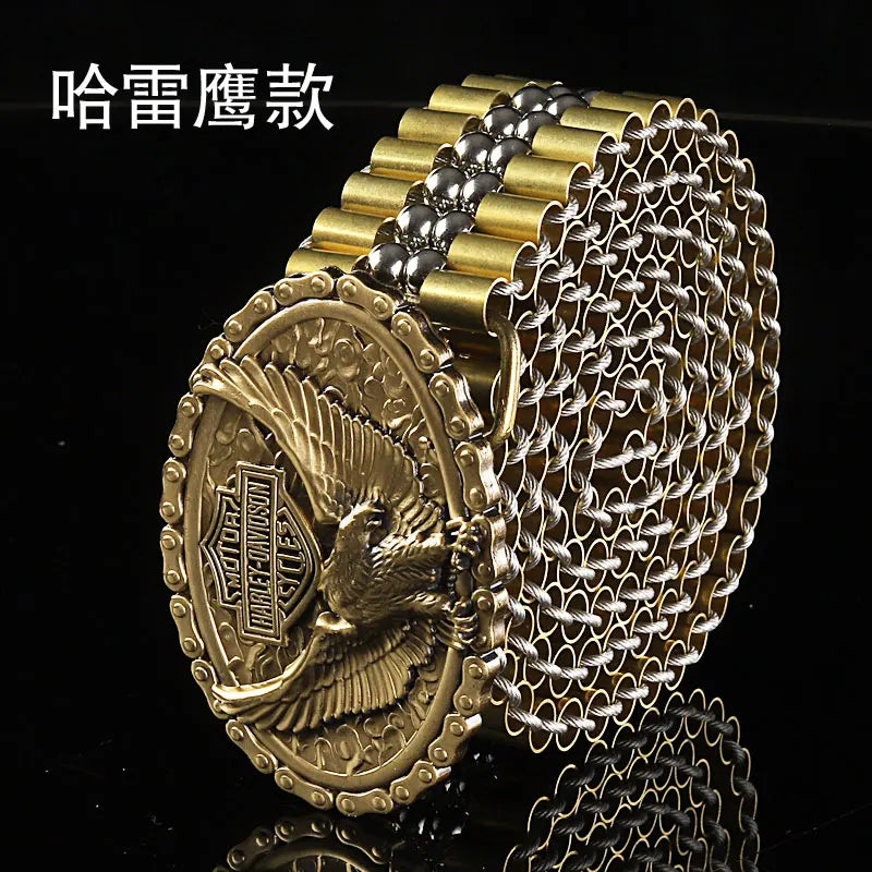 Men's Belt Army Style Combat Belts Pure copper belt Handmade Luxury Metal Jeans fashion belts Quick Release Tactical Belt