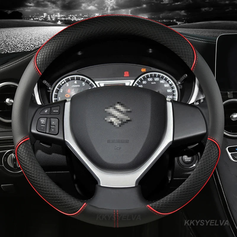 Car Steering-Wheels Cover 38cm 15" For Suzuki Alivio/Ciaz Baleno Celerio Jimny SX4 S-Cross Grand Vitara Aerio Kizashi Liana