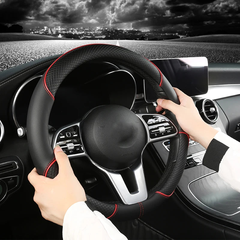 Car Steering-Wheels Cover 38cm 15" For Suzuki Alivio/Ciaz Baleno Celerio Jimny SX4 S-Cross Grand Vitara Aerio Kizashi Liana