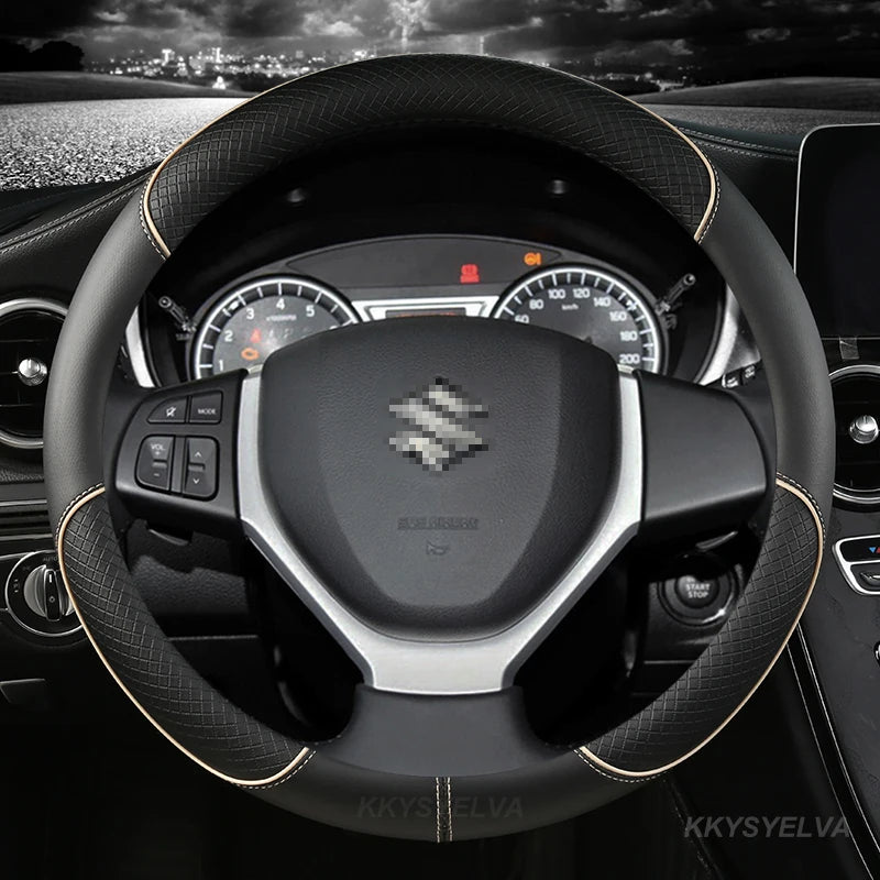 Car Steering-Wheels Cover 38cm 15" For Suzuki Alivio/Ciaz Baleno Celerio Jimny SX4 S-Cross Grand Vitara Aerio Kizashi Liana