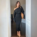 Factory Hot Sale Women's Off-Shoulder Dress - Solid Color Elegant Mermaid Gown, Party Evening Dress with Fish Tail Hem OEM
