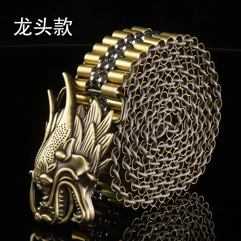 Men's Belt Army Style Combat Belts Pure copper belt Handmade Luxury Metal Jeans fashion belts Quick Release Tactical Belt