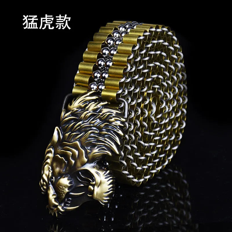 Men's Belt Army Style Combat Belts Pure copper belt Handmade Luxury Metal Jeans fashion belts Quick Release Tactical Belt