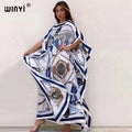 Fashion Design Loose Dress Batwing Maxi Long Femme Vestidos Summer Autumn Party Elegant Dress