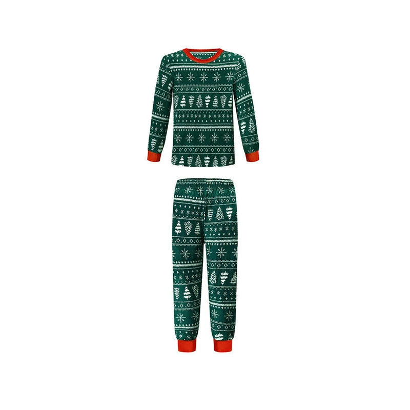 2025 Christmas Family Pajamas Set Green Family Look Matching Adult Women Mom Me Kids Xmas Clothes Sleepwear Baby Romper Outfits