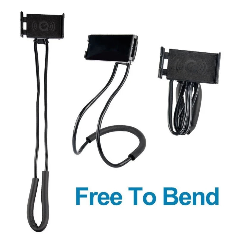 360 Degree Phones Holder Stand Mobile Phone Holder Hanging Neck Lazy Cellphone Mount Accessories Adjustable for iPhone 12 Xiaomi