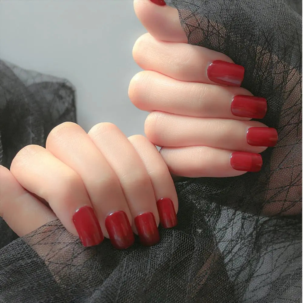Nails Art Fake Nail Tips False Press on Coffin with Glue Stick Designs Clear Display Short Set Full Cover Artificial Square Kiss