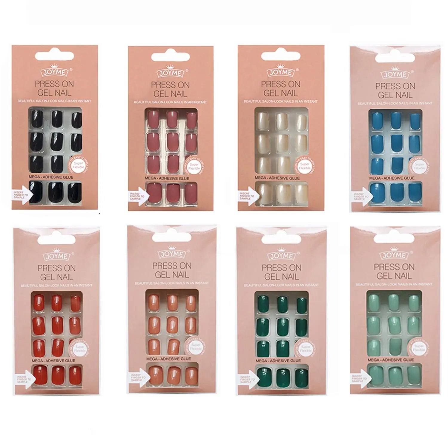 Nails Art Fake Nail Tips False Press on Coffin with Glue Stick Designs Clear Display Short Set Full Cover Square Press On Nails