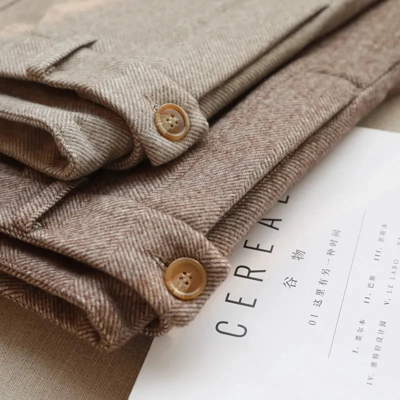 Woolen Pants Women's Harem Pencil Pants High Waisted Casual Suit Pants Office Lady Women Trousers