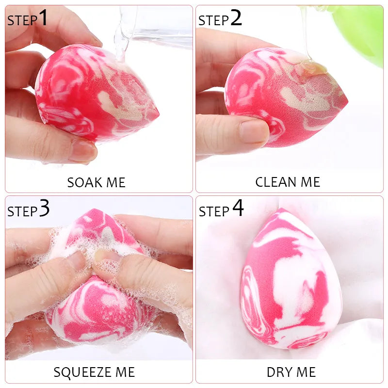 20/50pcs Makeup Sponges Marbling Water-drop Shape Foundation Concealer Sponge Wet and Dry Mix Powder Cosmetic Puff Make Up Tools