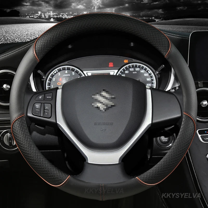 Car Steering-Wheels Cover 38cm 15" For Suzuki Alivio/Ciaz Baleno Celerio Jimny SX4 S-Cross Grand Vitara Aerio Kizashi Liana