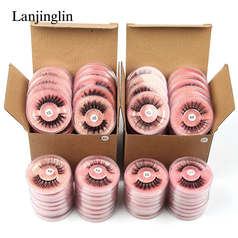 4/100 Pairs Wholesale Fake Lashes 3D Mink Eyelashes Fluffy Dramatic Lashes Cruelty Free False Eye lashes Makeup Tools maquillaje