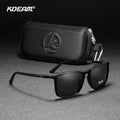 KDEAM Square Sunglasses for Men Polarized Retro Classic Stylish Shades Ultra Light Weight Driving Glasses With Free Zip Case