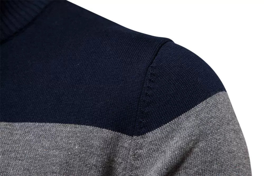 Business Stand Collar Pullover Knitted Sweater