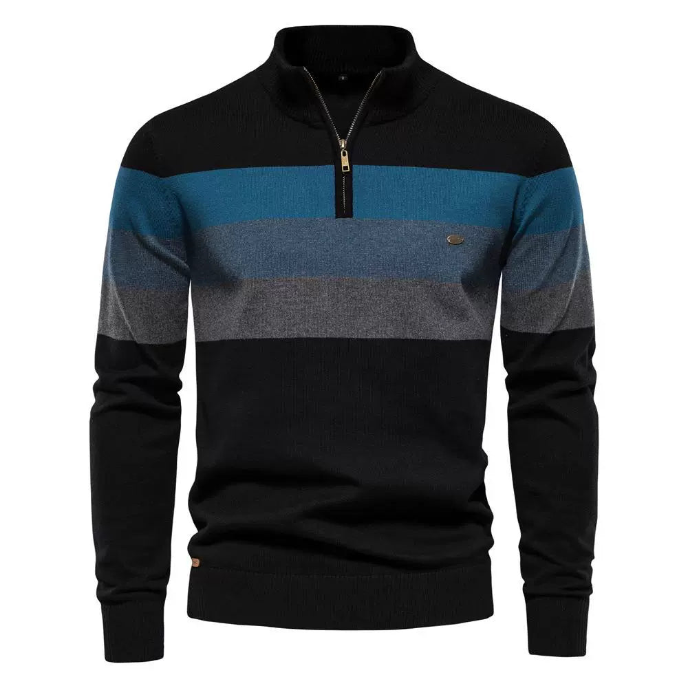 Business Stand Collar Pullover Knitted Sweater