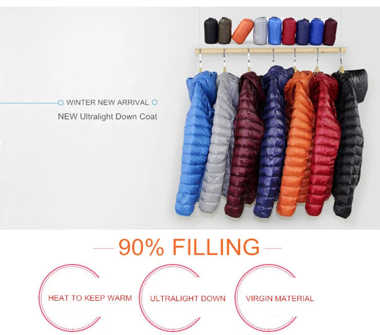Men Winter Thermal down Jacket Ultra Light Coats Youth down Jacket