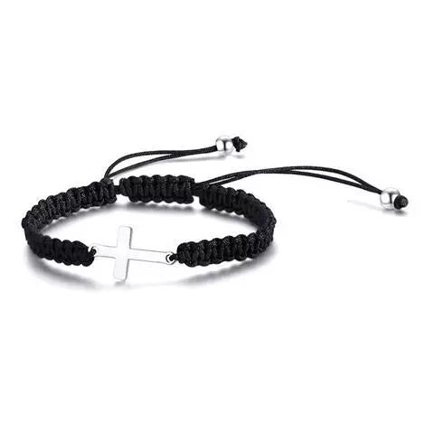 INS Pair of Black Engraving Is Possible Woven Bracelets
